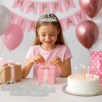 Silver Princess/Bachelorette Tiara Silver - Set of 6