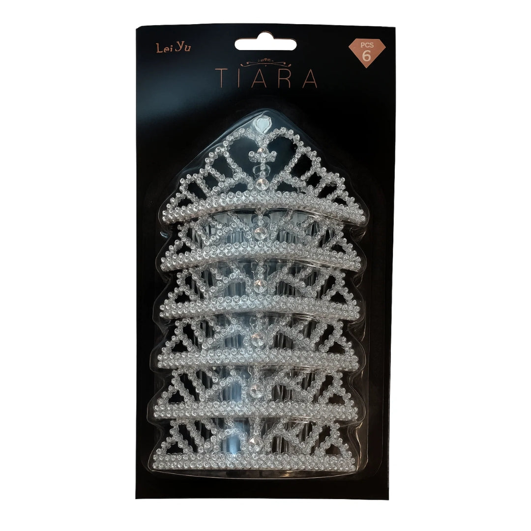 Silver Princess/Bachelorette Tiara Silver - Set of 6