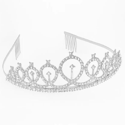 Birthday Queen Silver Crown with Rhinestones - 1PC