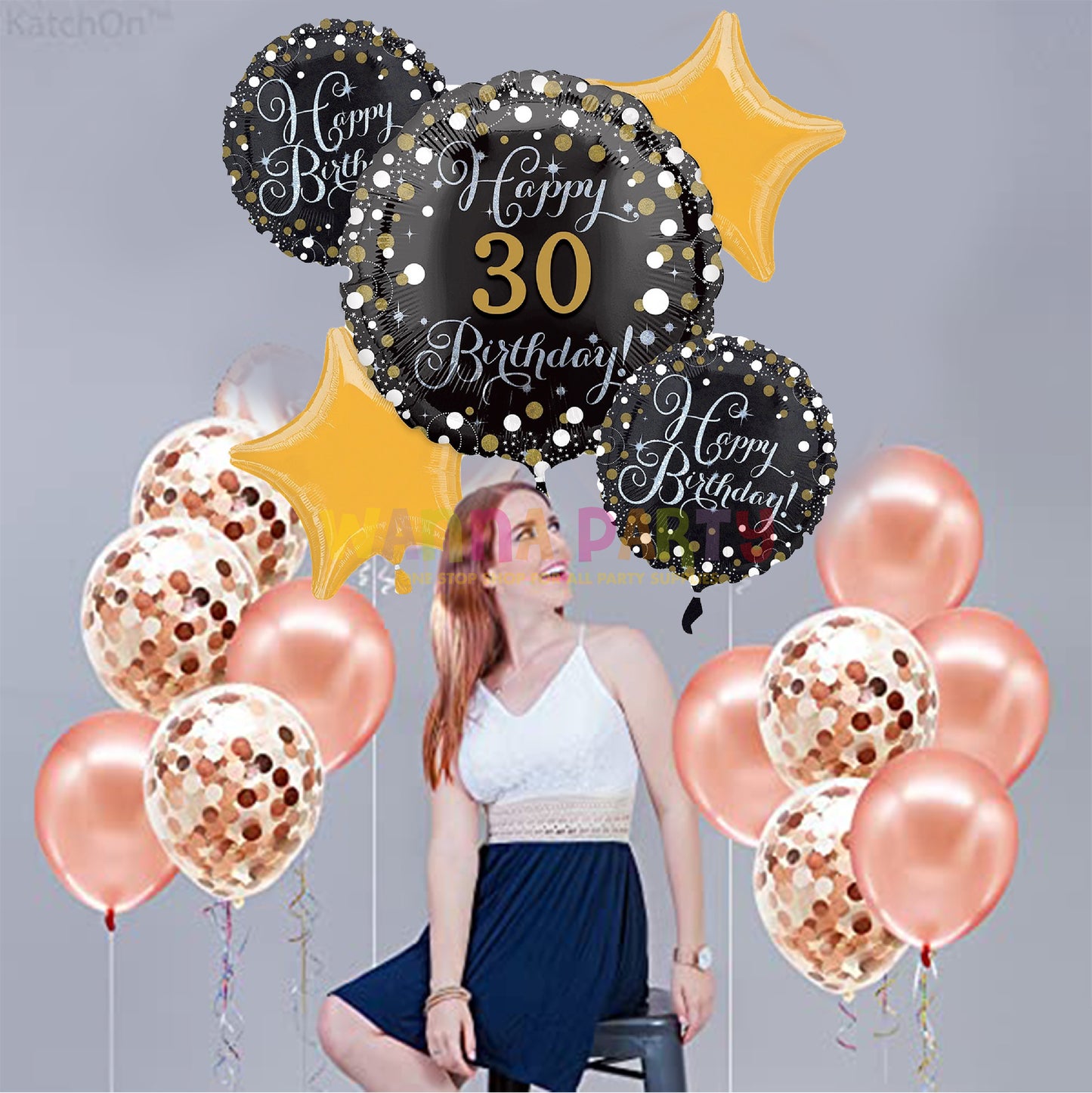 Sparkling Peronsalized Balloon Bouquet - Set of 5