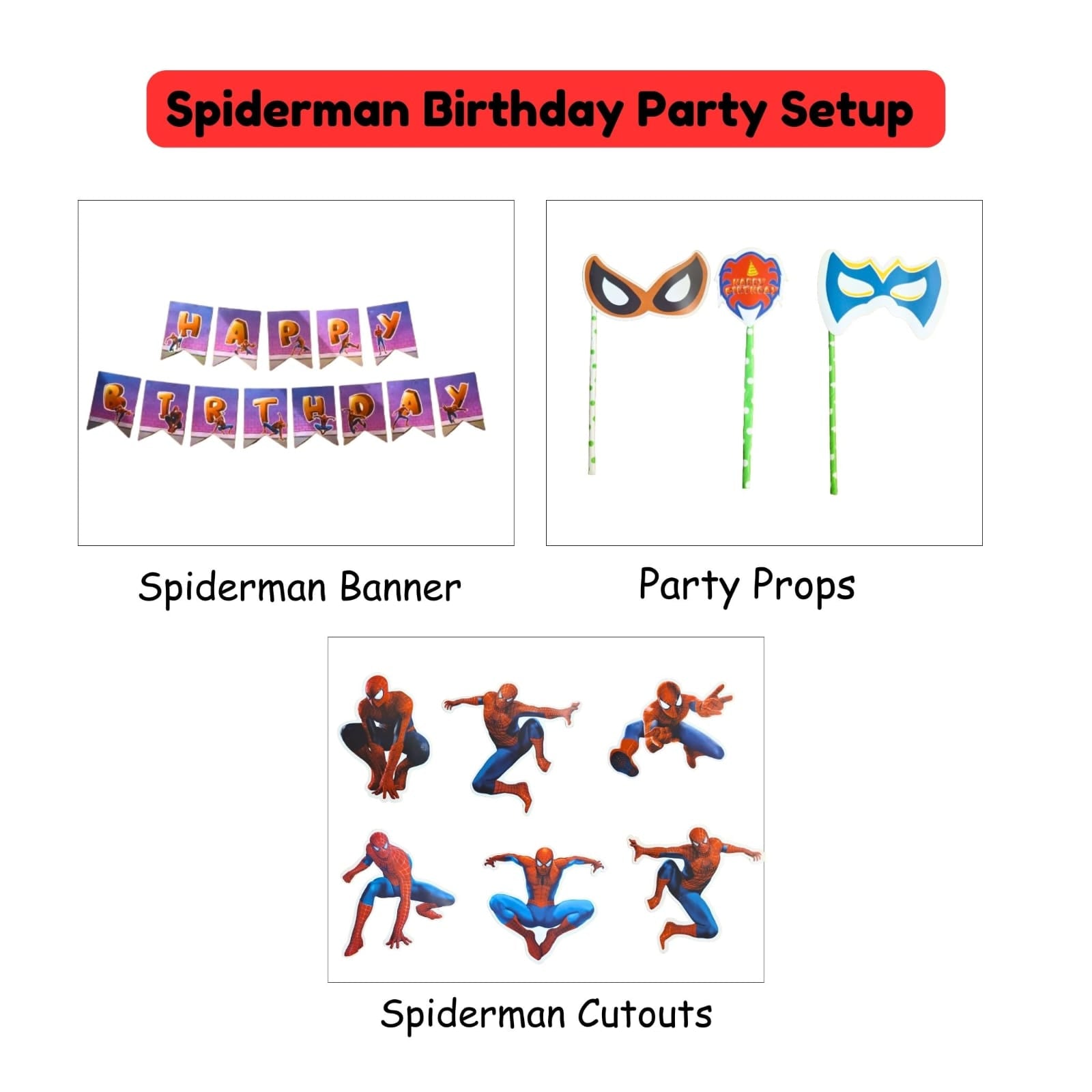 Spiderman Birthday Party Set - 16PC