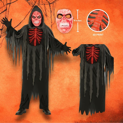 The Spooky Smoldering Reaper Horror Adult Costume with Blood Red Mask