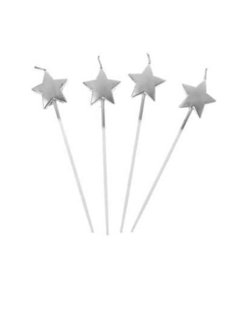 Star Stick Candle Silver - 4PC