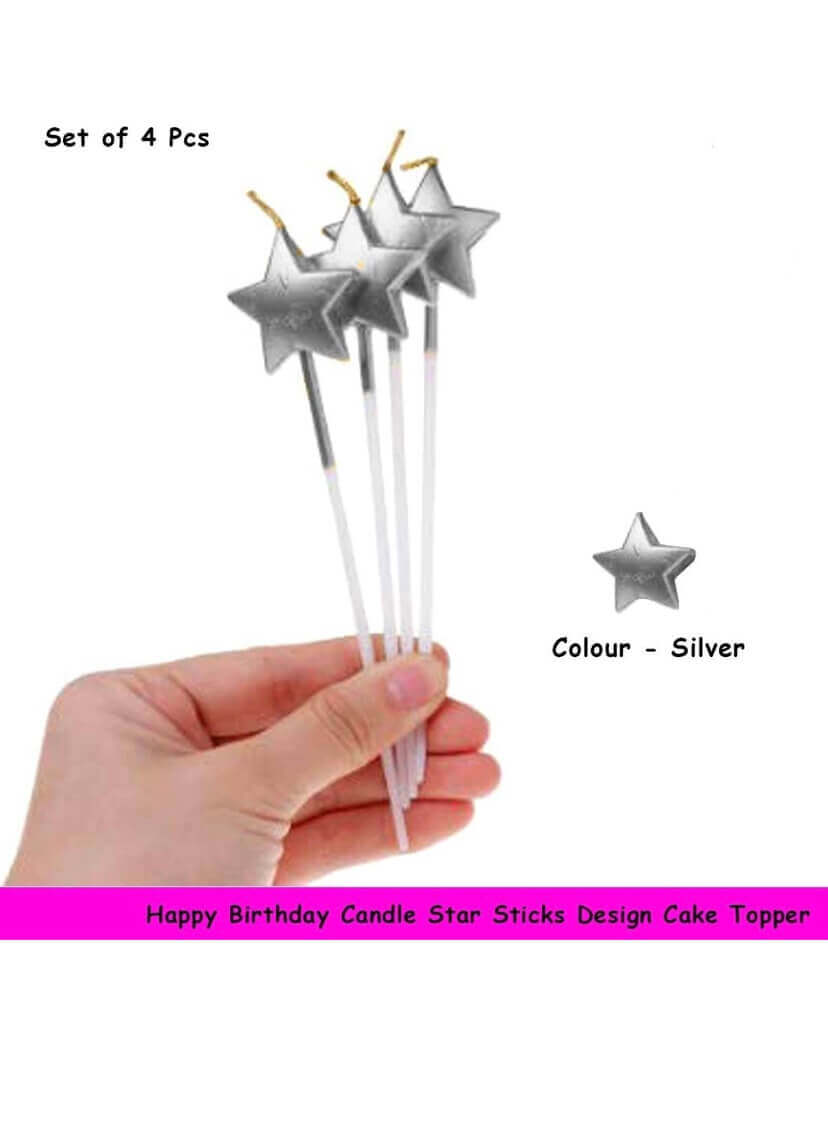 Star Stick Candle Silver - 4PC