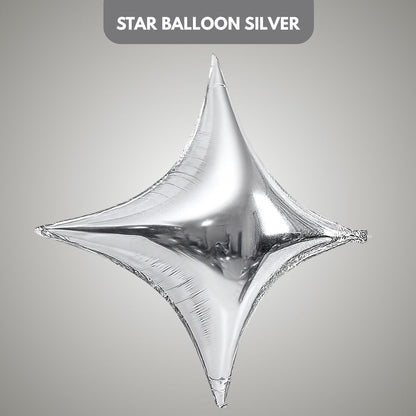 4 Edged Star Balloon Silver -1PC
