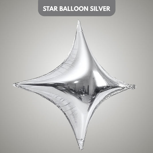 4 Edged Star Balloon Silver -1PC
