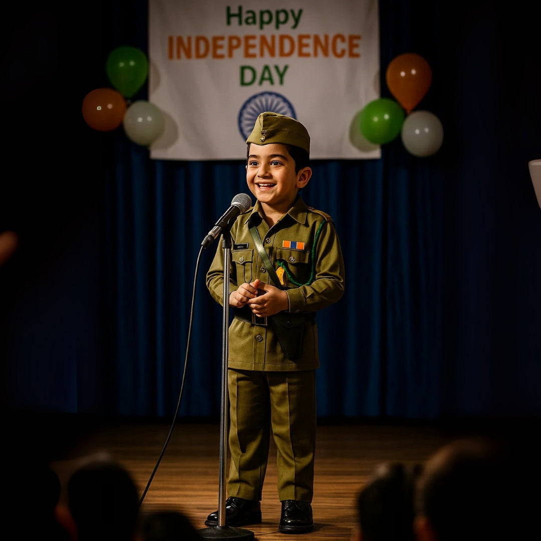 Subhash Chandra Bose National Hero Costume - Size Small - Age 3 to 5