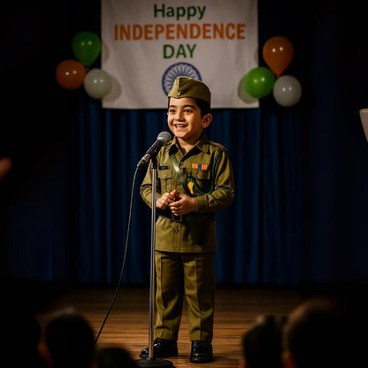 Subhash Chandra Bose National Hero Costume - Size Small - Age 3 to 5