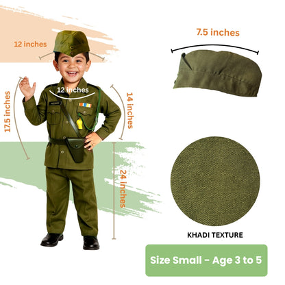 Subhash Chandra Bose National Hero Costume - Size Small - Age 3 to 5