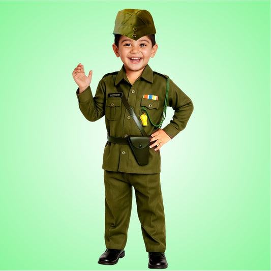 Subhash Chandra Bose Natiional Hero Costume - Size Medium - Age 5 to 7