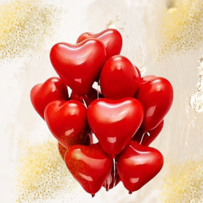 Red Heart Shaped Balloons - 25PC