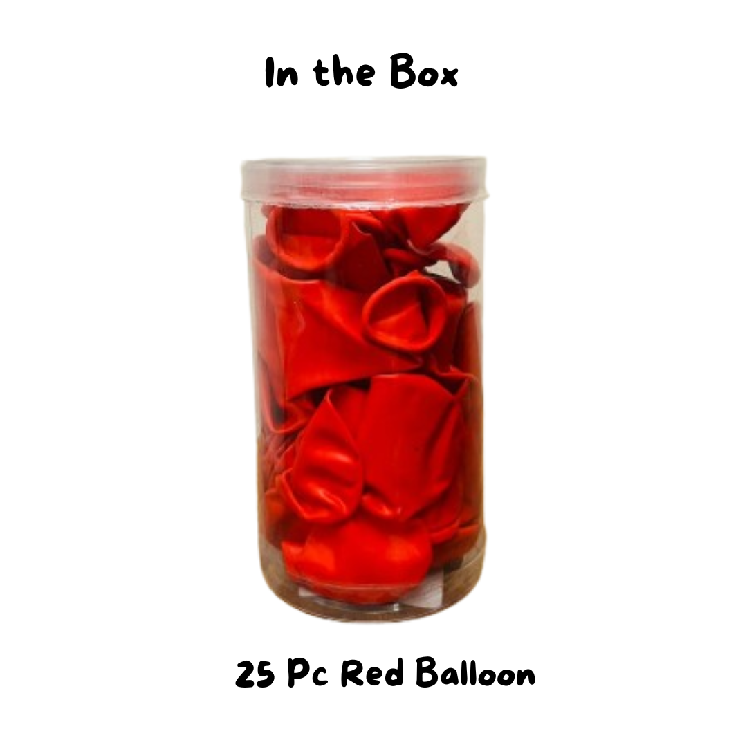 Red Heart Shaped Balloons - 25PC