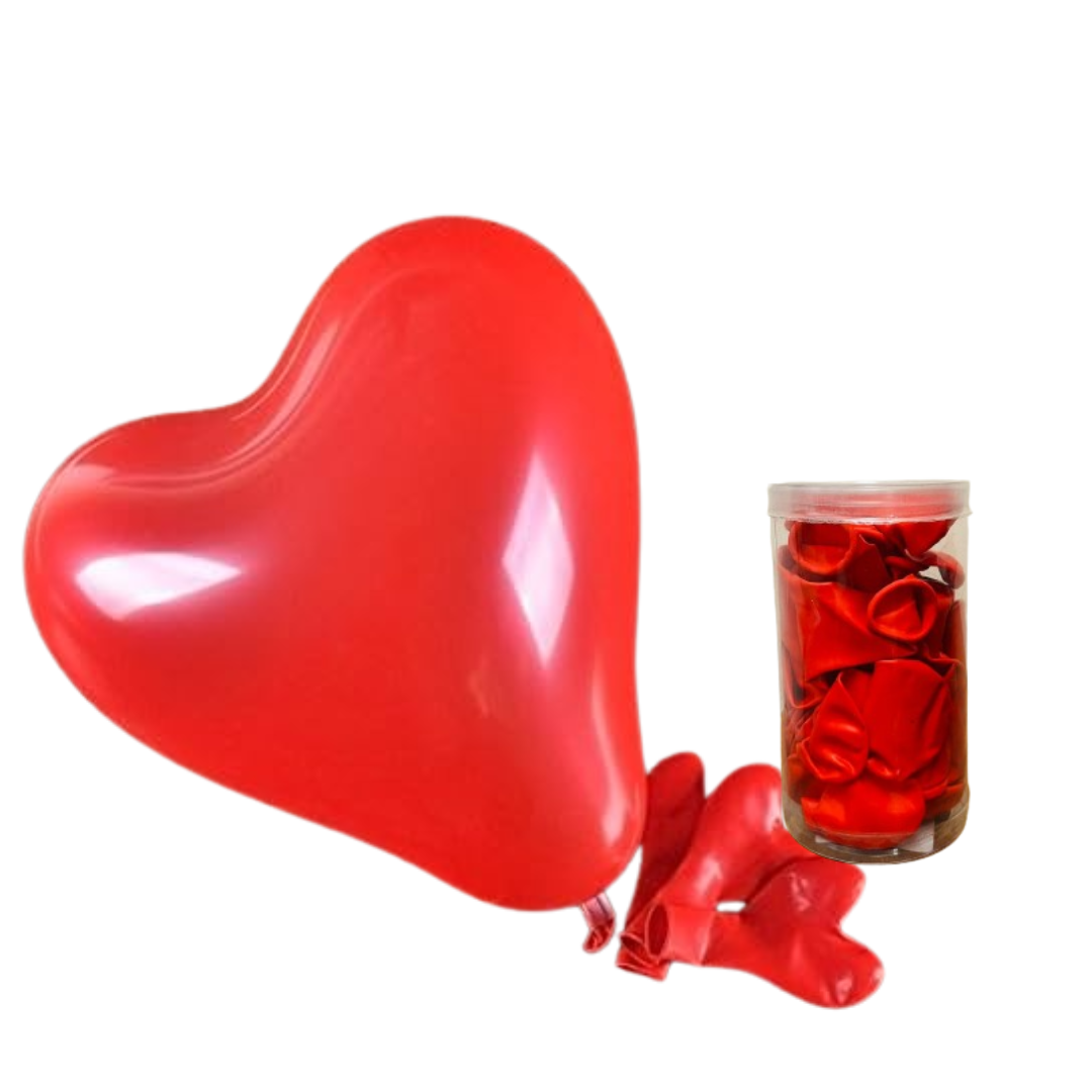 Red Heart Shaped Balloons - 25PC