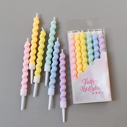 Twsited Pastel Color Candles - 6PC