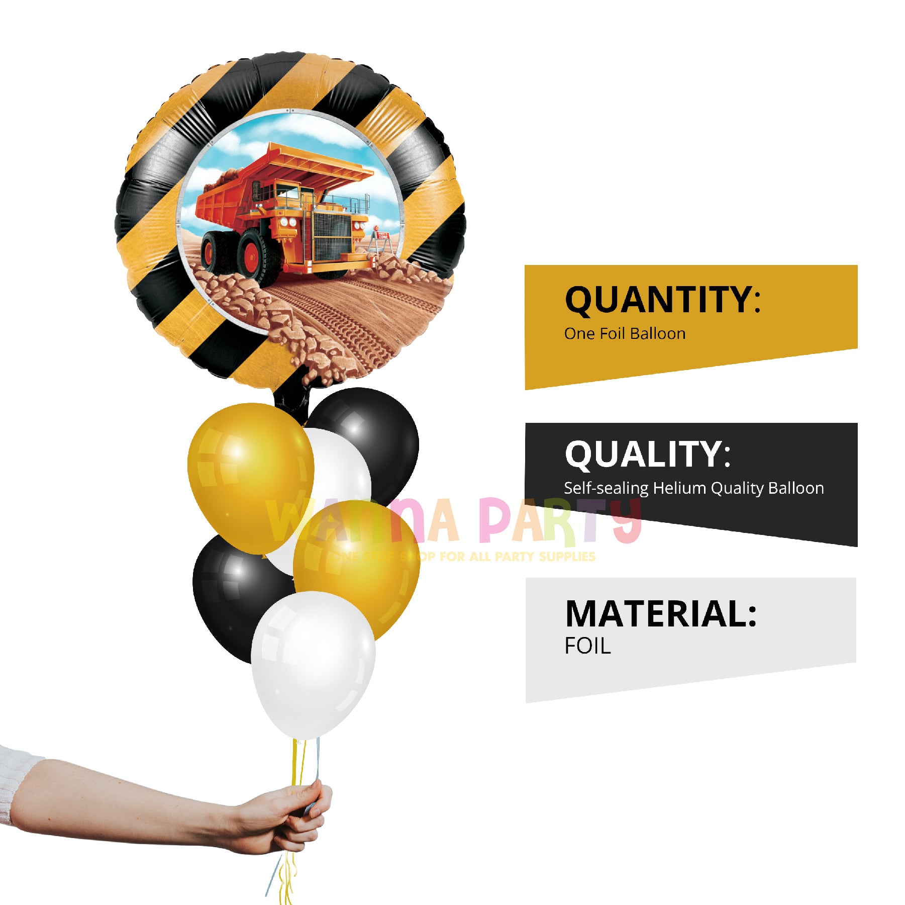 Underconstruction Metallic Foil Balloon For Kids