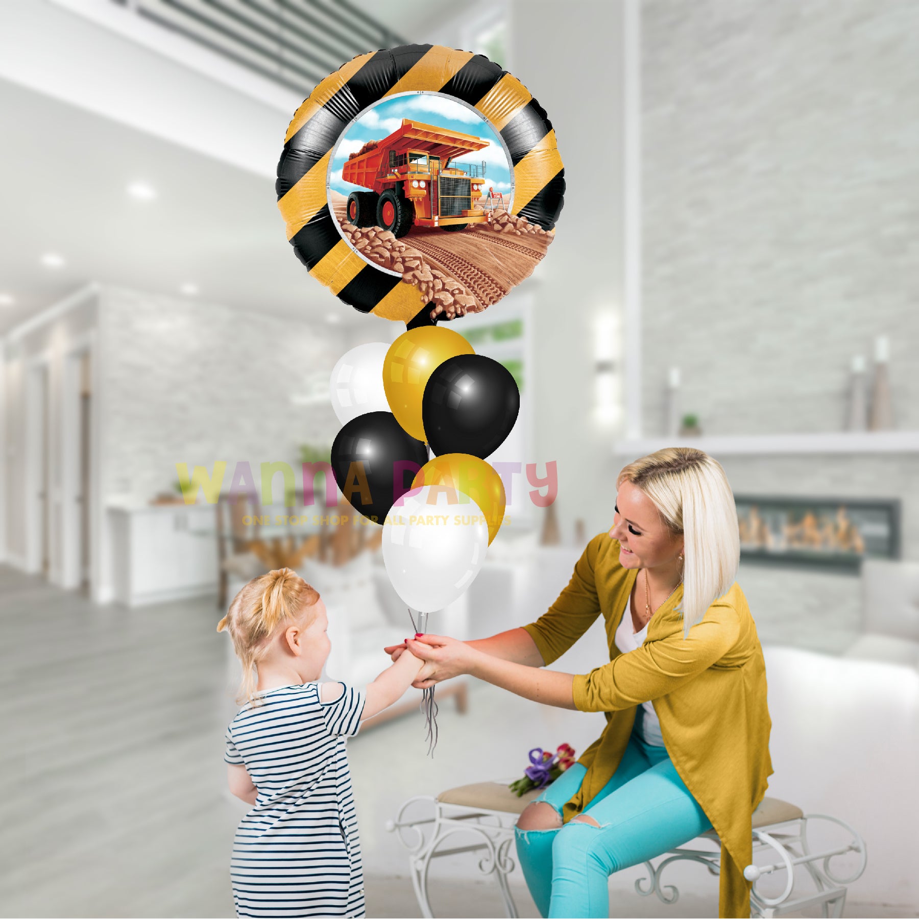 Underconstruction Metallic Foil Balloon For Kids