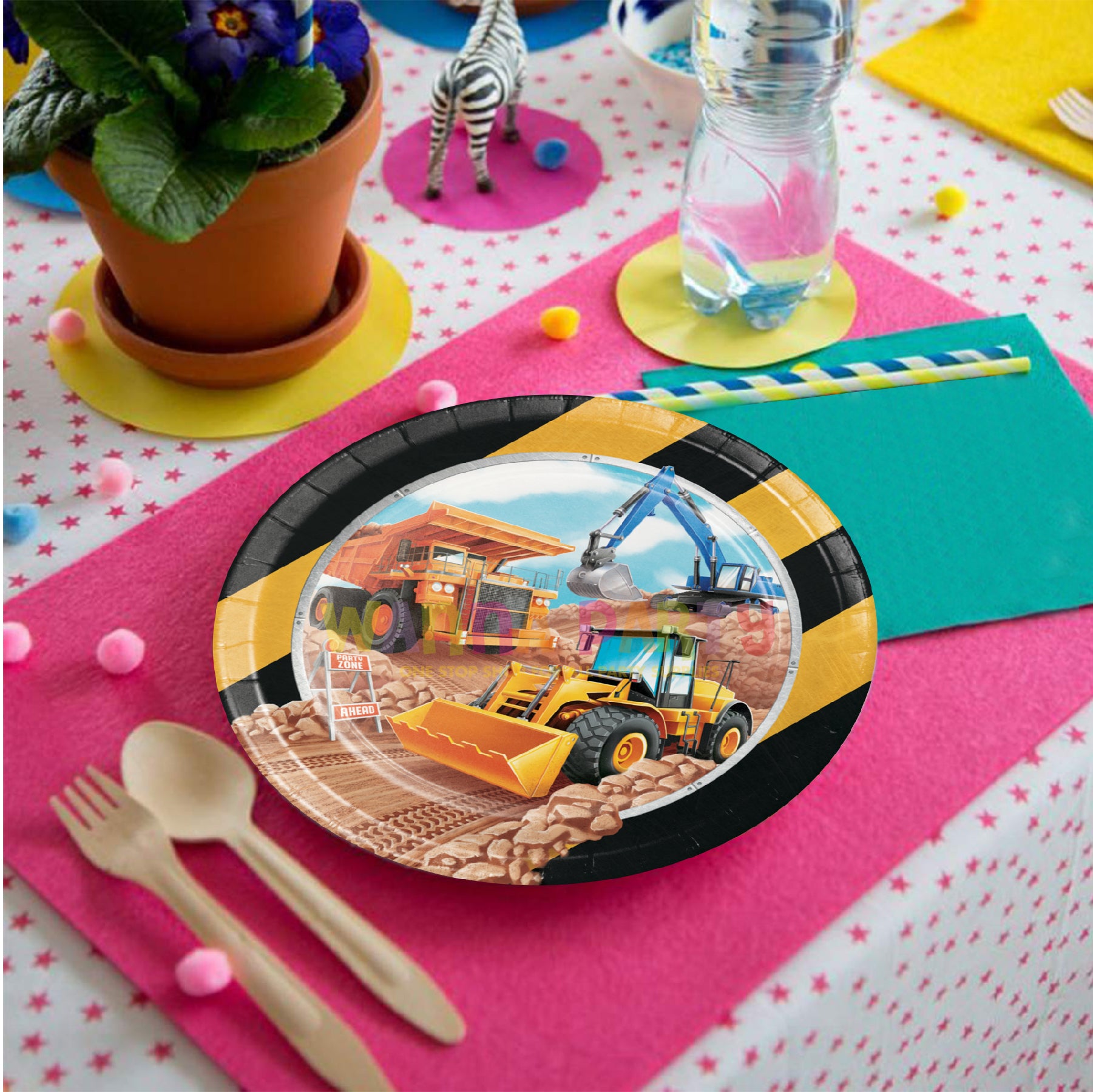 Underconstruction Paper Plates - 8PC