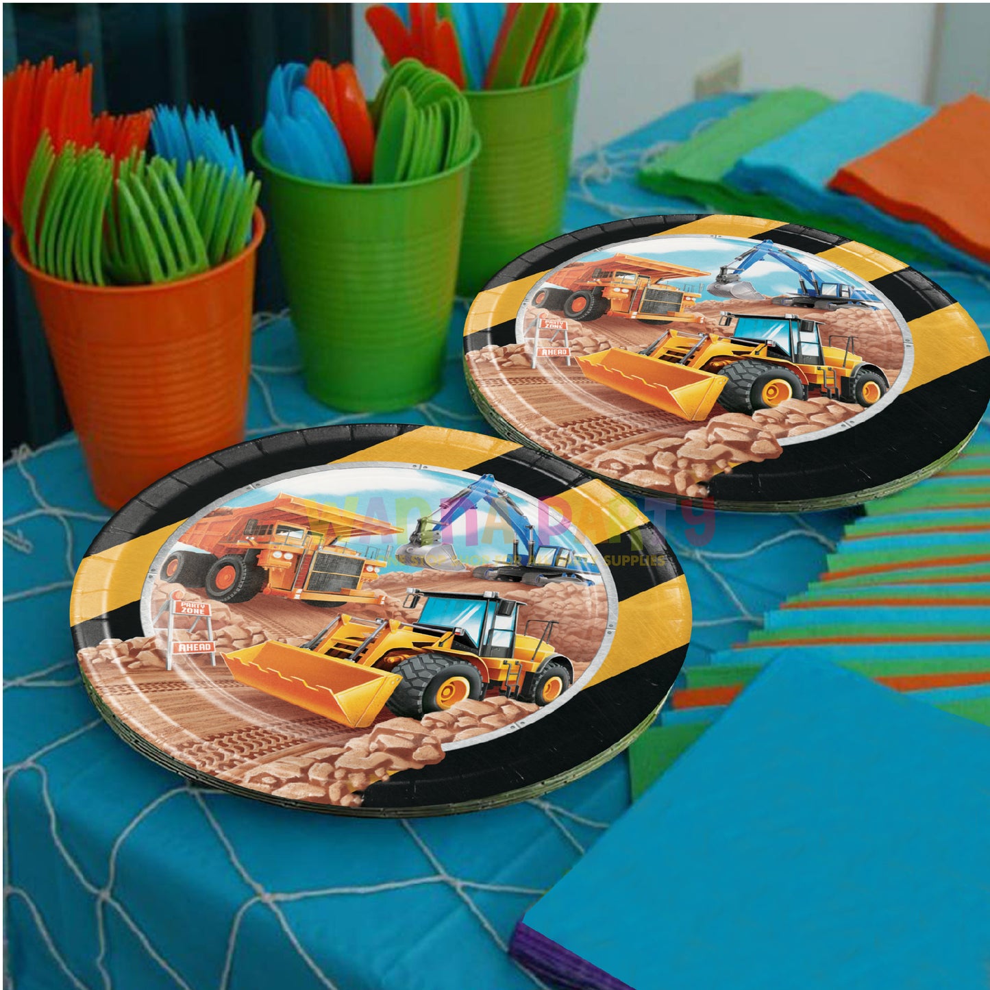 Underconstruction Paper Plates - 8PC