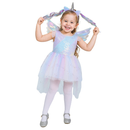 Unicorn Costume with Wings and Headband - Medium - Age 4 to 6 Years