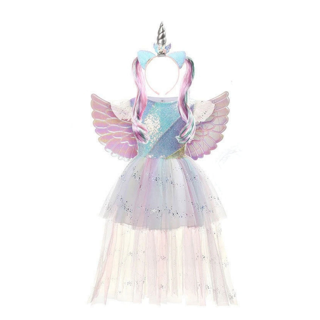 Unicorn Costume with Wings and Headband - Medium - Age 4 to 6 Years