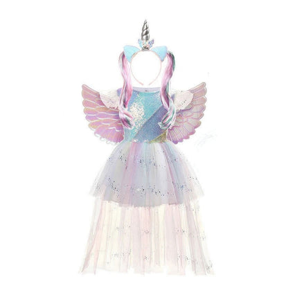 Unicorn Costume with Wings and Headband - Medium - Age 4 to 6 Years
