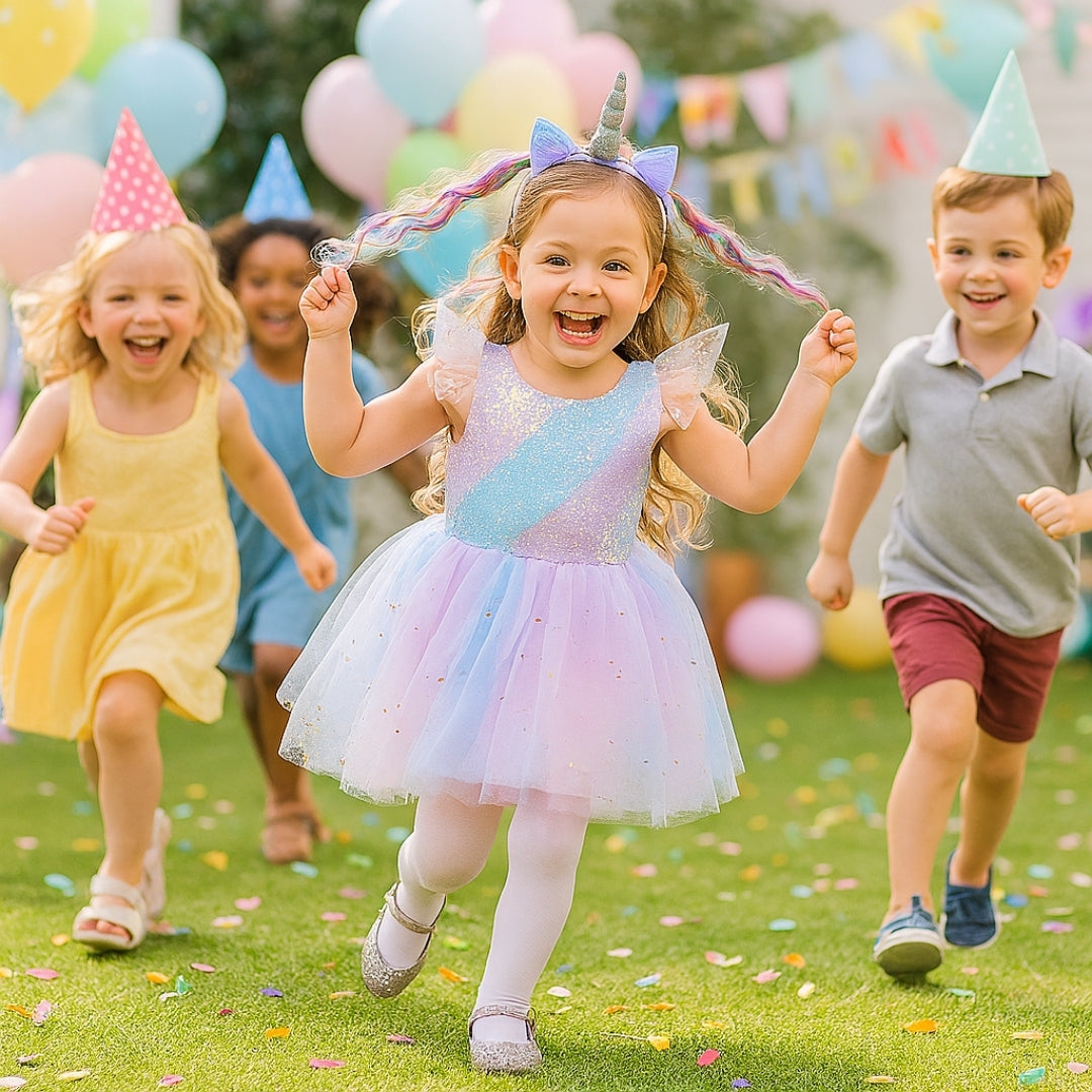 Unicorn Costume with Wings and Headband - Medium - Age 4 to 6 Years