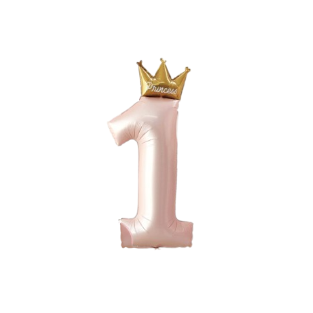 No.1 Princess Crown Balloon with Bobo & Latex Balloon