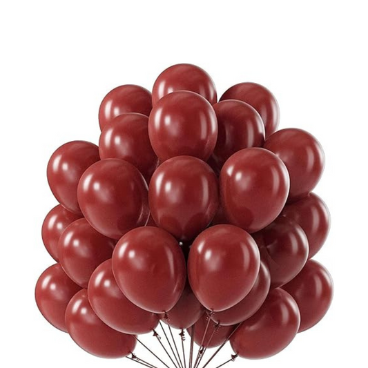 Deep Red / Wine Red Color Latex Balloons for Decoration 10" - 20 PC