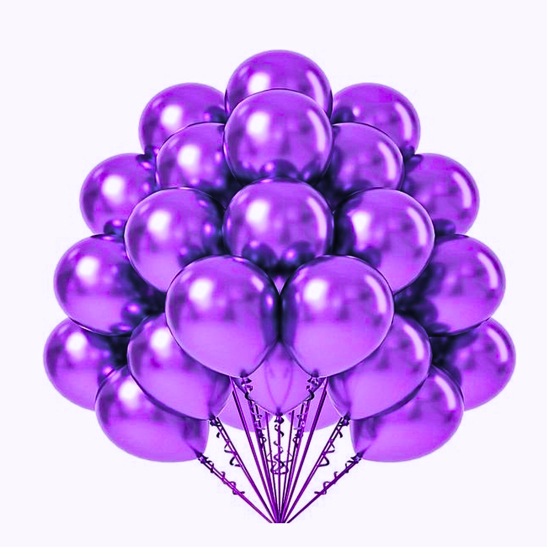 9" Chrome Purple Balloons - 50PC