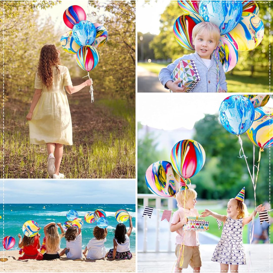 12" Marble Print  Multicolor Balloon