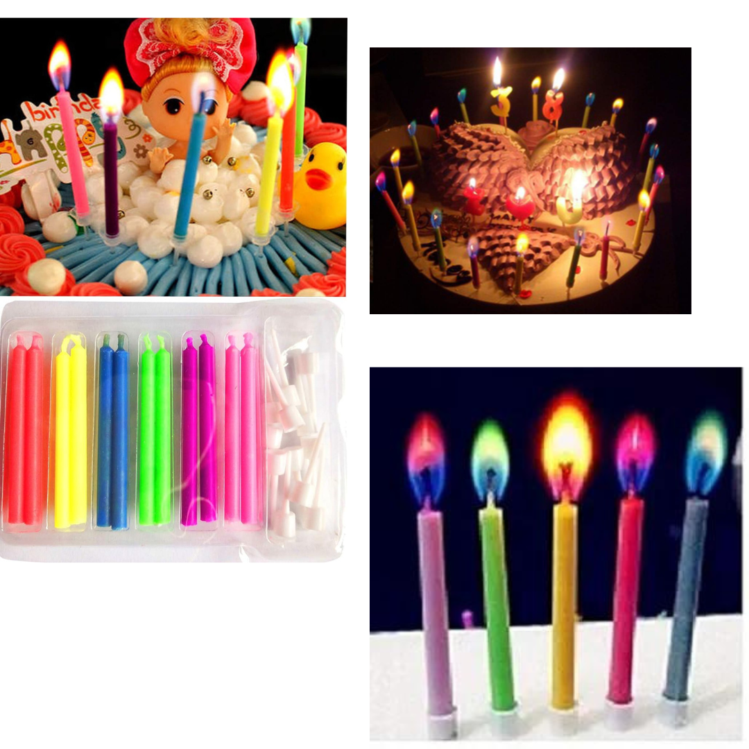 5 Colored Flame Birthday Cake Candle - 5PC