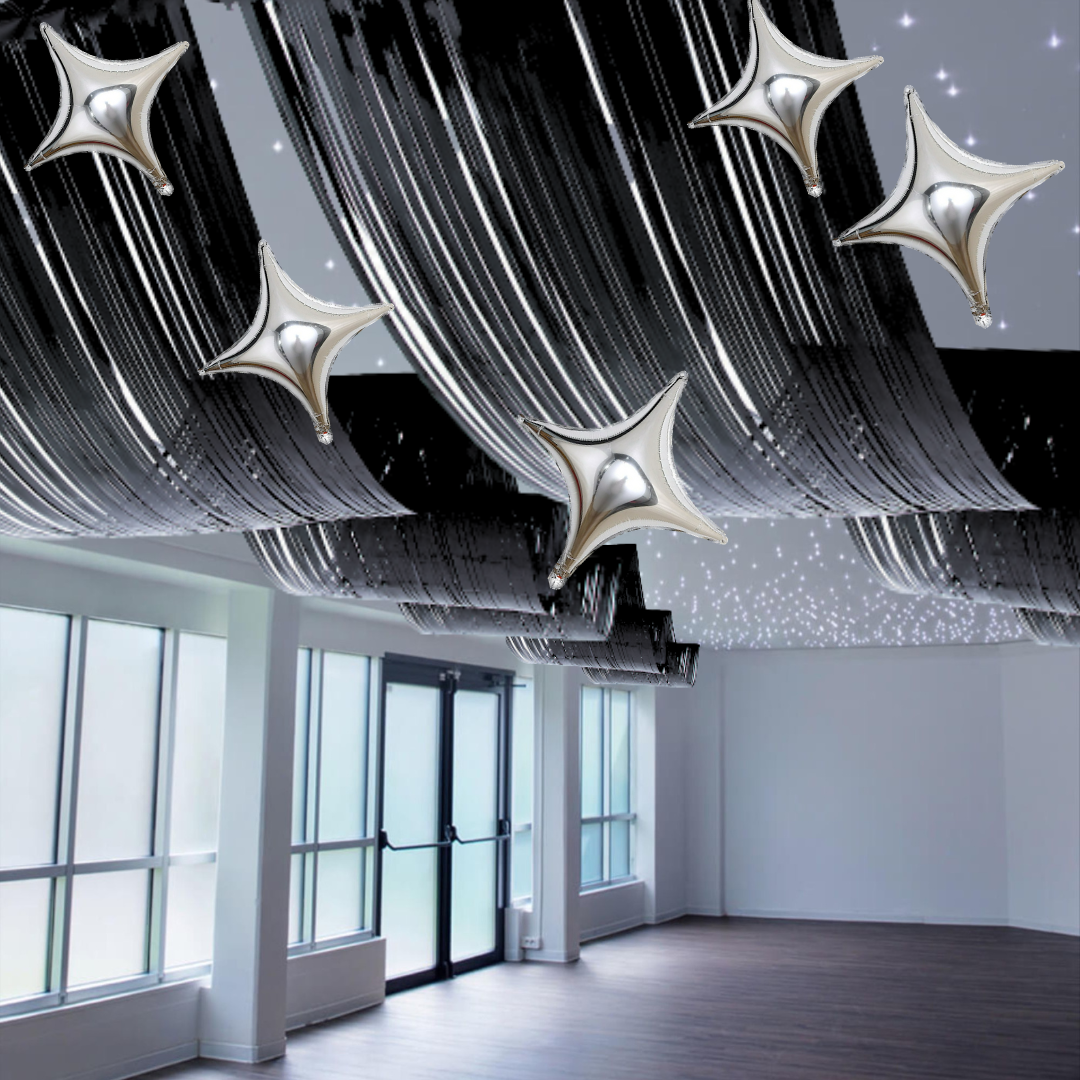 Black Ceiling Curve Decoration - 15FT X 1 FT