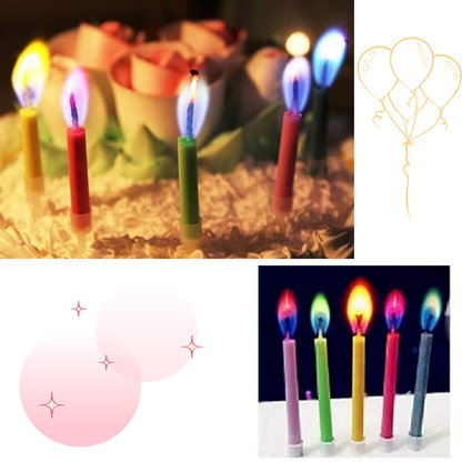 5 Colored Flame Birthday Cake Candle - 5PC