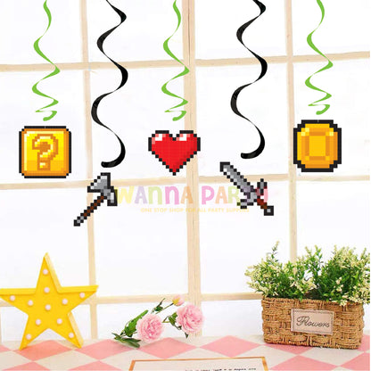 Video Game Theme Dangling Decorations - 5 PC