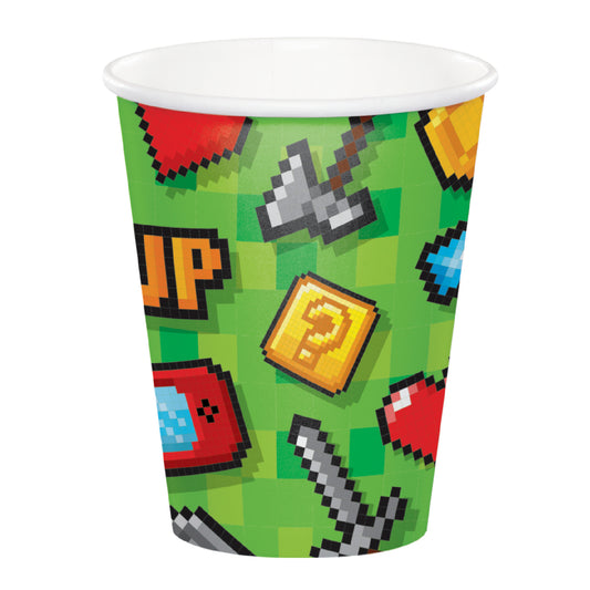 Video Game Theme Paper Cups - 8 PC