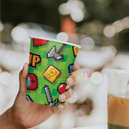 Video Game Theme Paper Cups - 8 PC