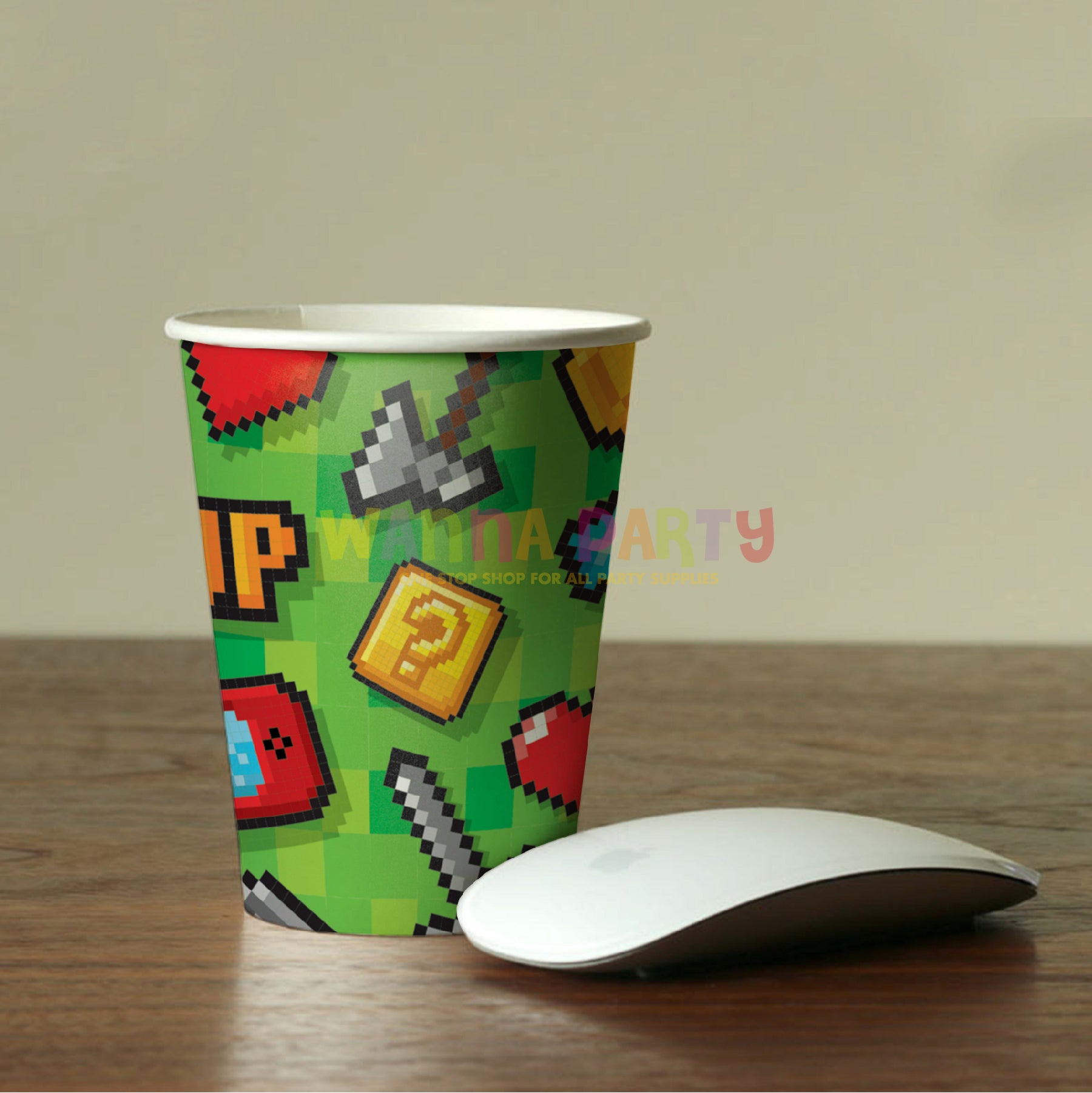 Video Game Theme Paper Cups - 8 PC