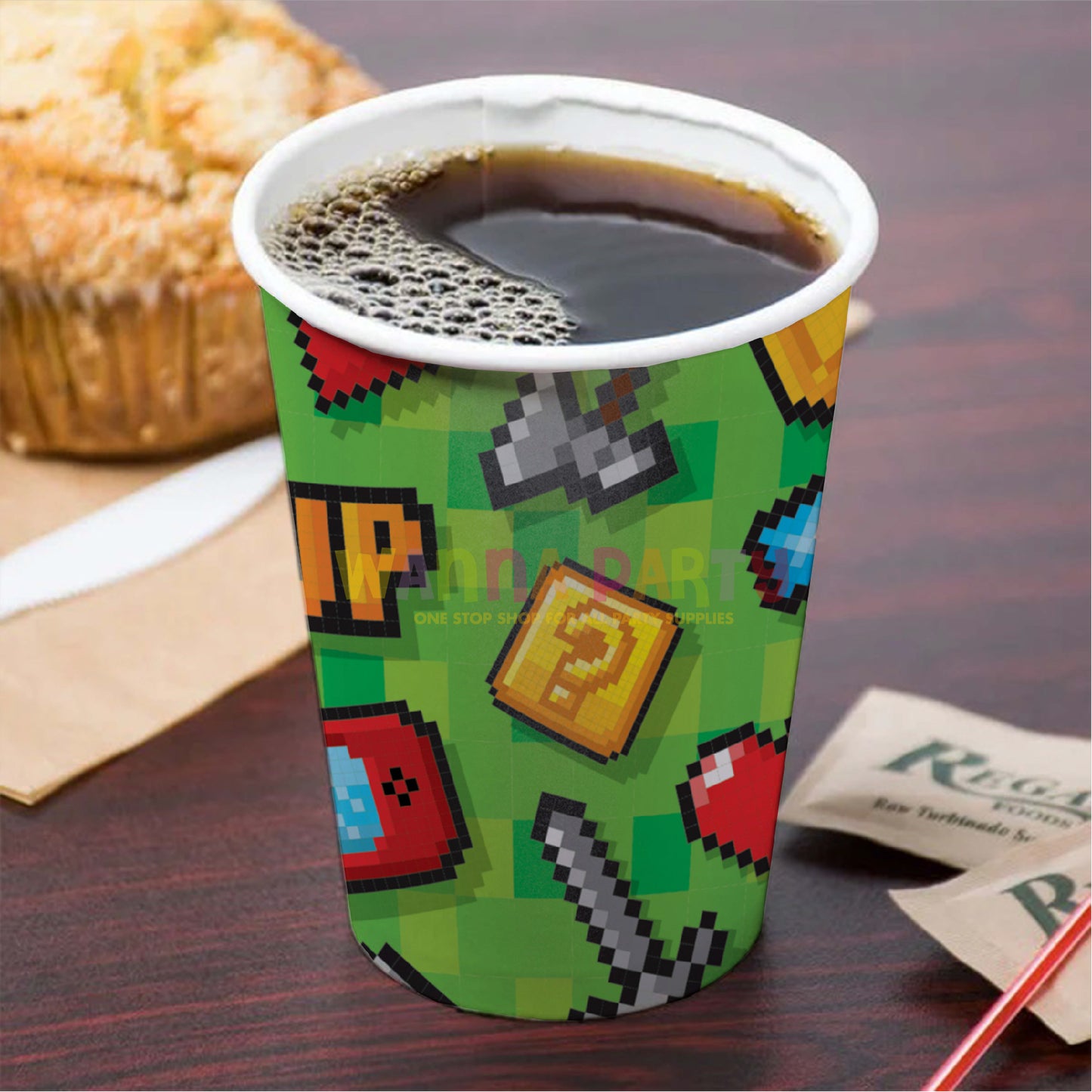 Video Game Theme Paper Cups - 8 PC