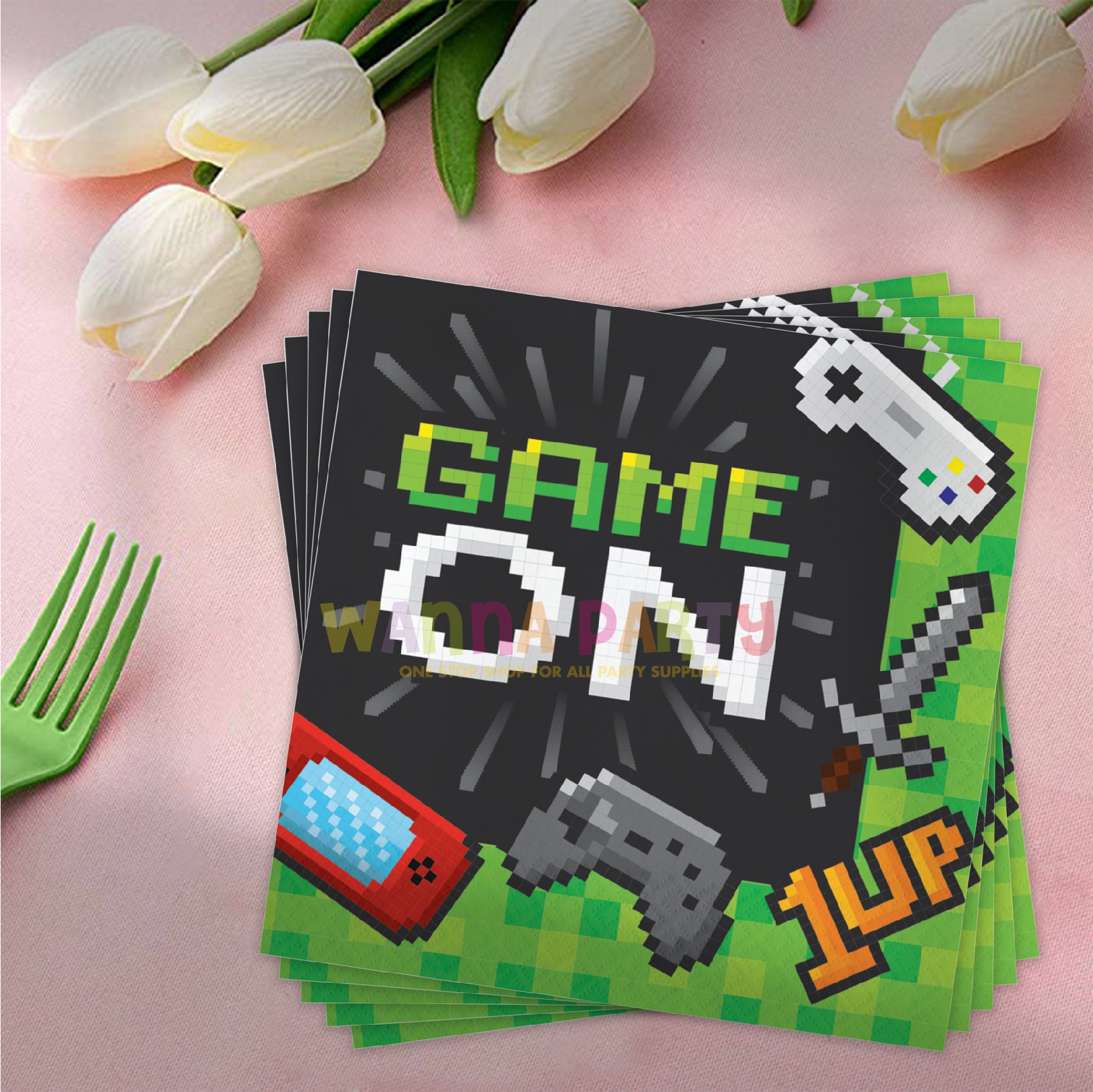 Video Game Theme Paper Napkins - 16 PC