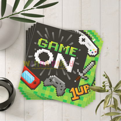 Video Game Theme Paper Napkins - 16 PC