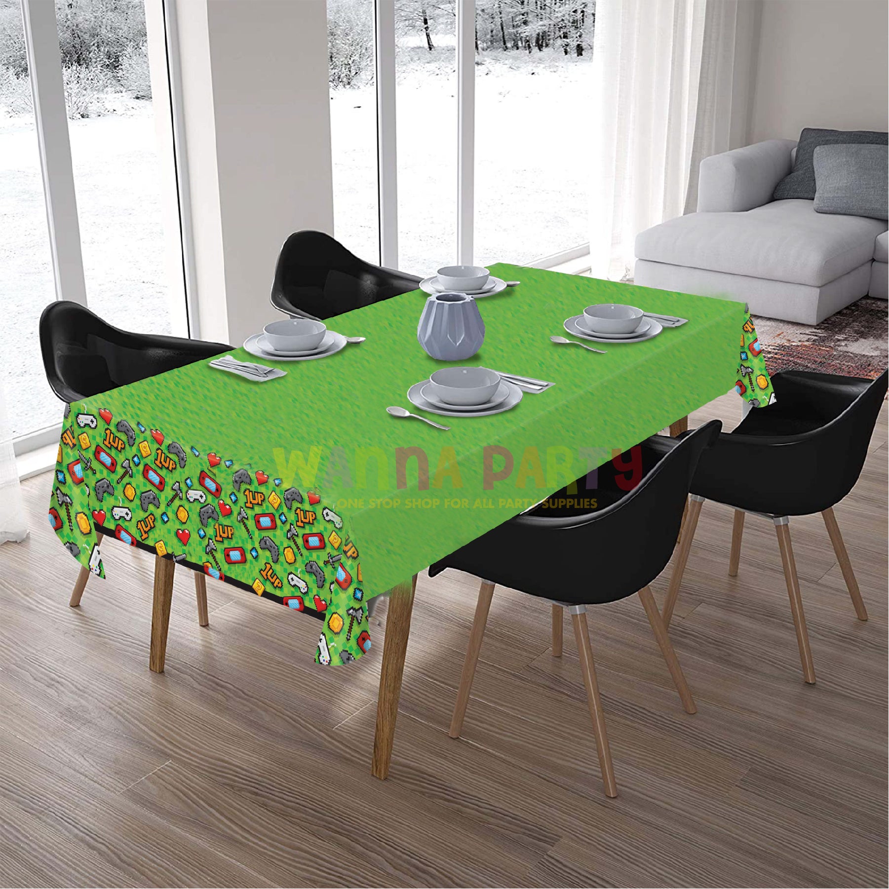 Video Game Theme Table Cover 54 inch x 102 inch