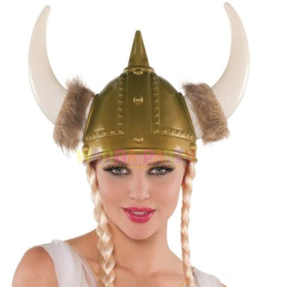 Vikings Horn Hat with Pony Tail