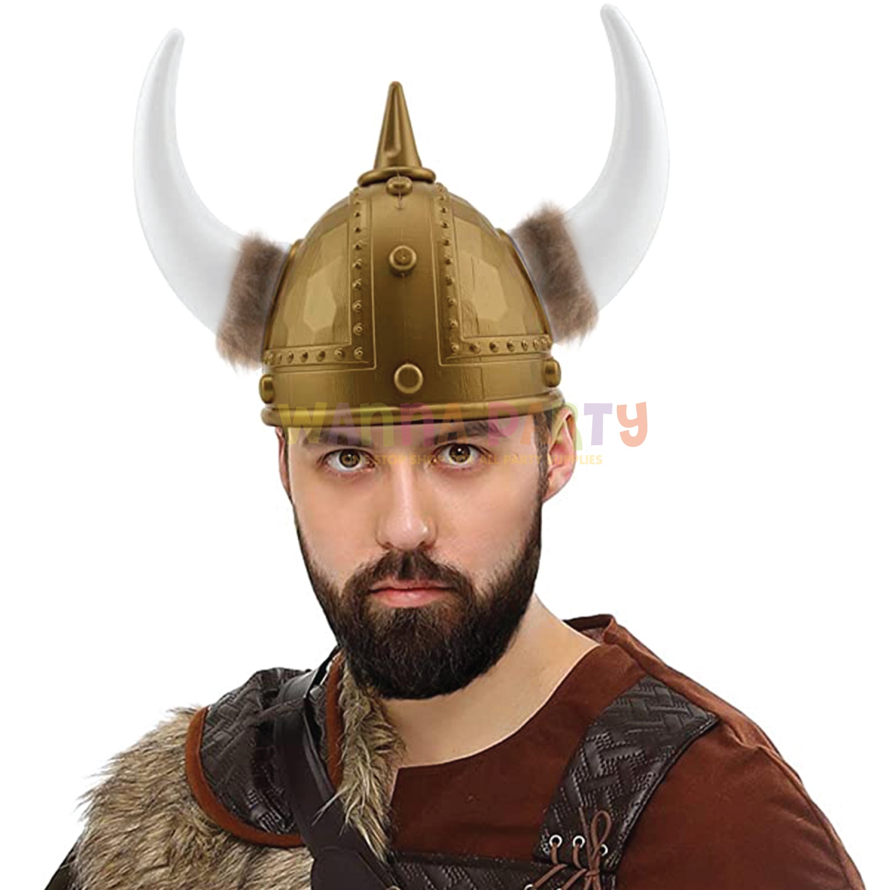 Vikings Horn Hat with Pony Tail