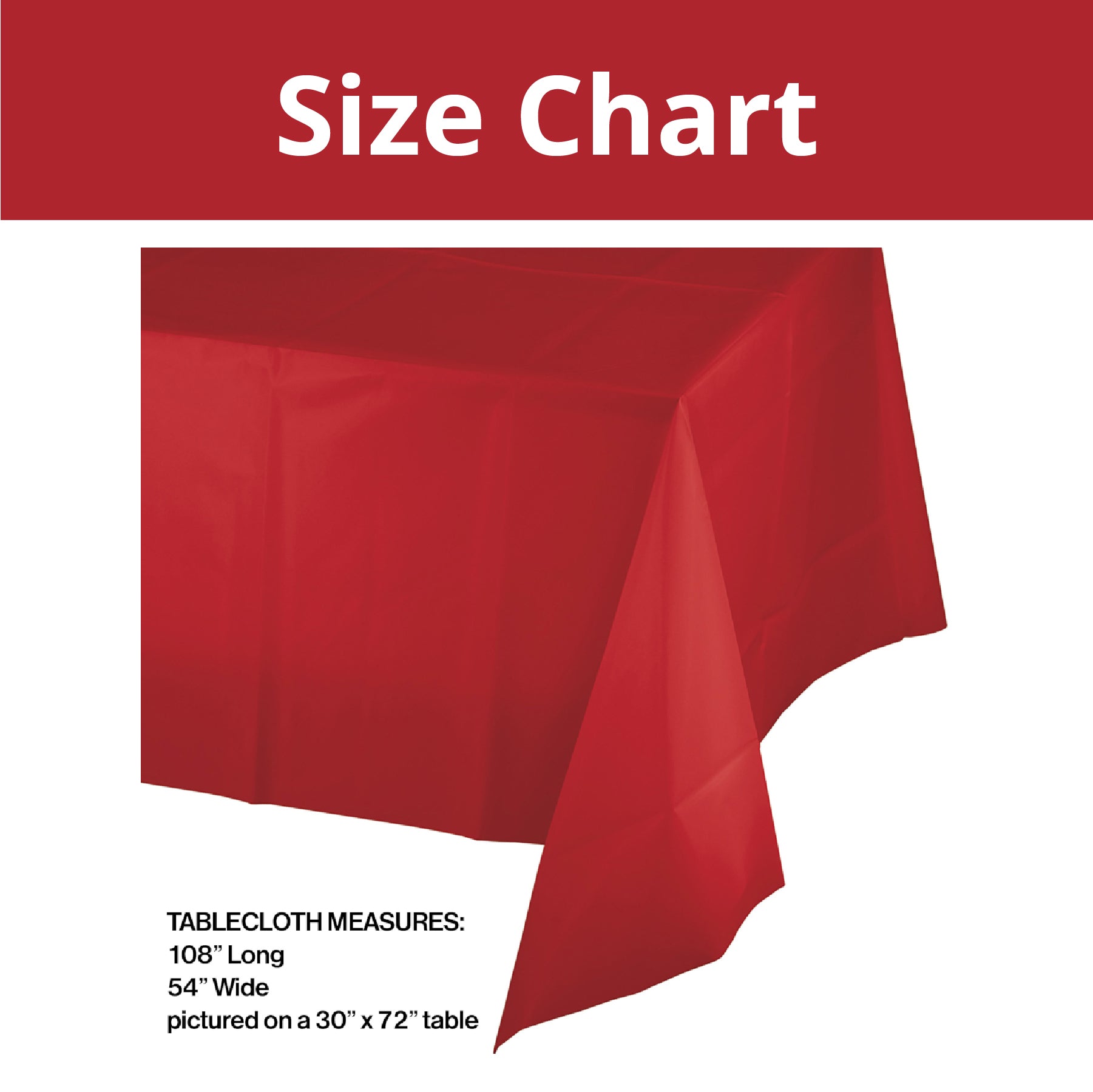 Vinyl Red Tablecover 54 inch x 108 inch