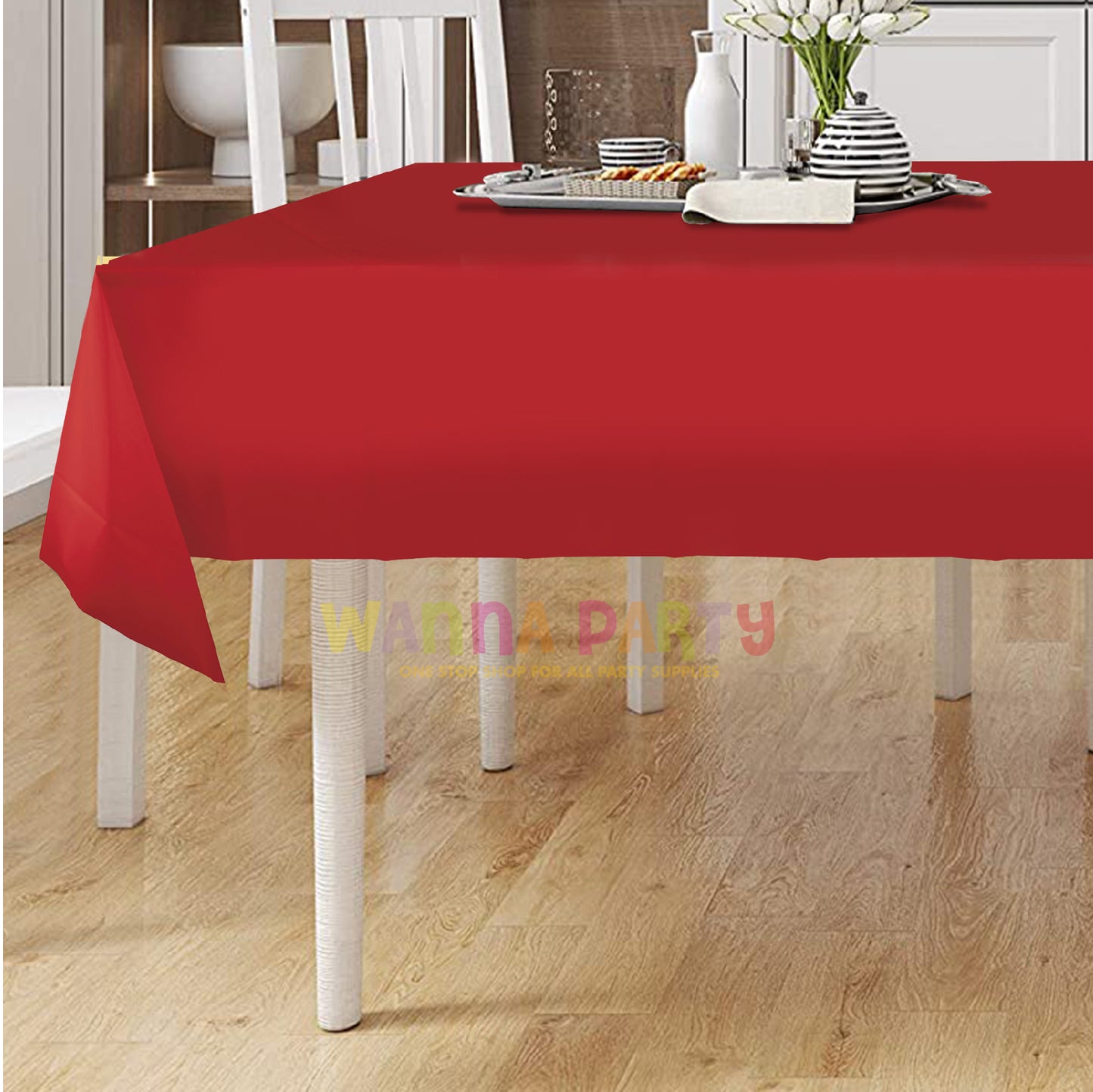 Vinyl Red Tablecover 54 inch x 108 inch