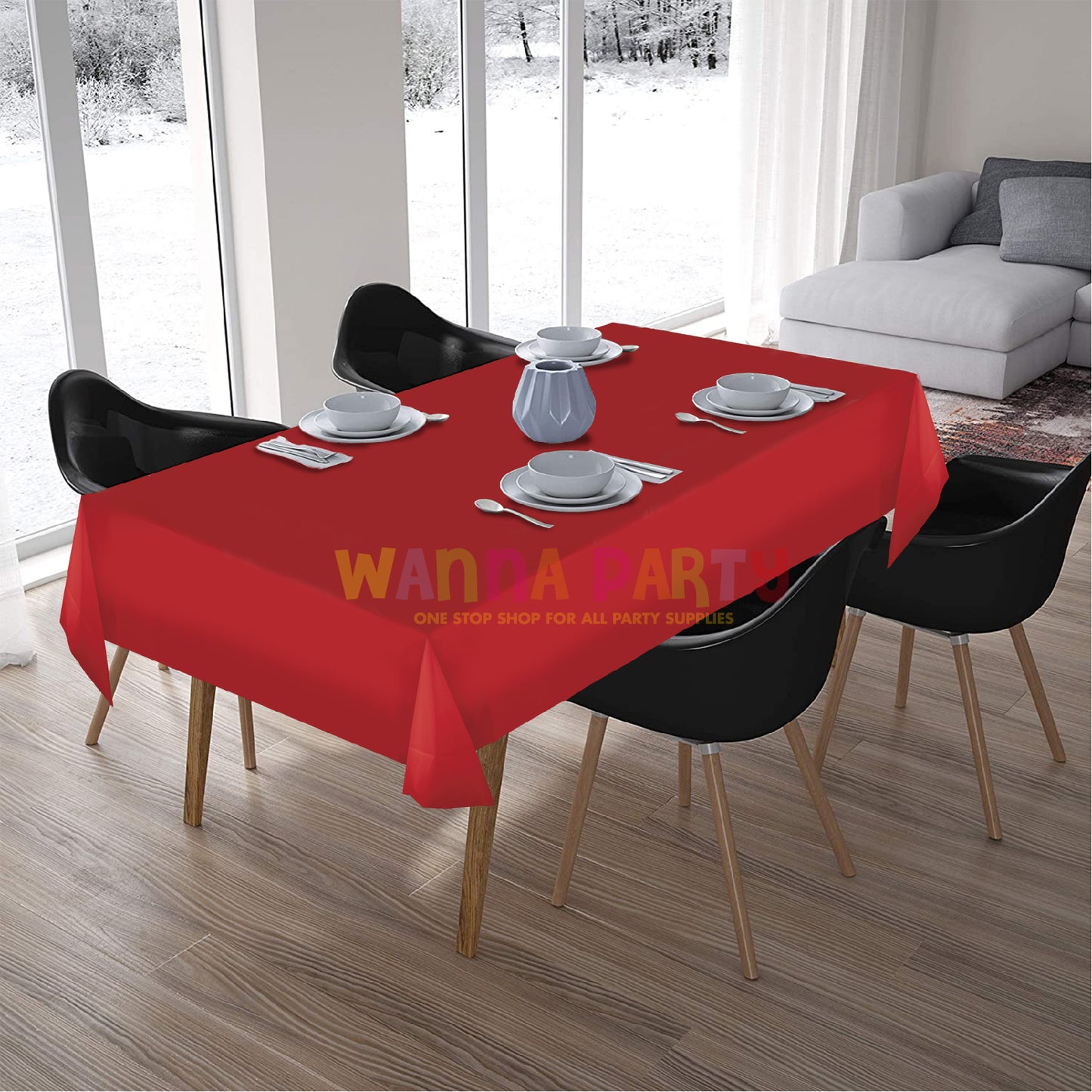 Vinyl Red Tablecover 54 inch x 108 inch