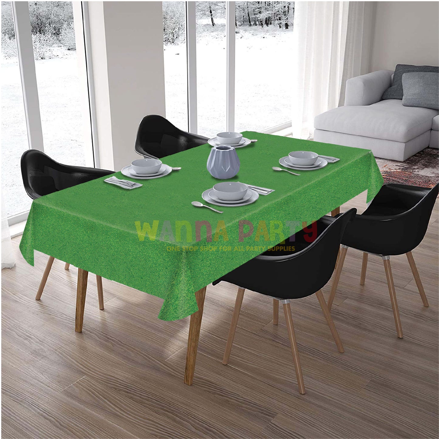 Vinyl Grass Finish Green Tablecover 54 inch x 108 inch