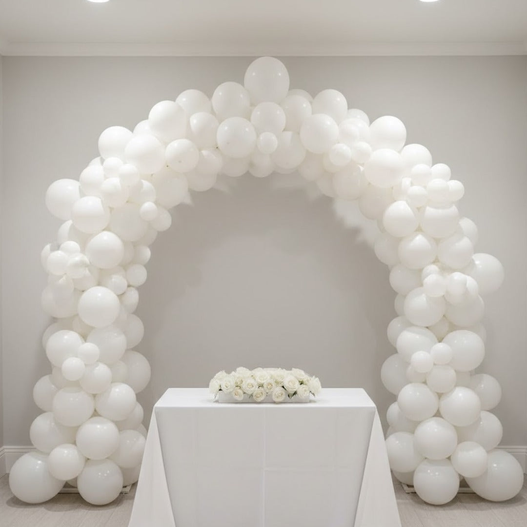 Metallic White Latex Balloons - 20PC