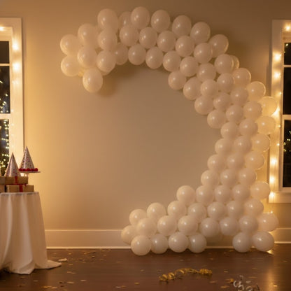 Metallic White Latex Balloons - 20PC