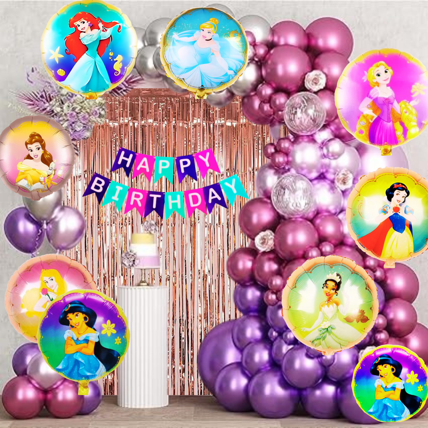 Princess Theme Birthday Decoration Kit – 61 Pieces